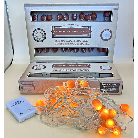 3x20 Mini Football LED String Light sets Battery Operated Timer Decoration NFL - Picture 1 of 5